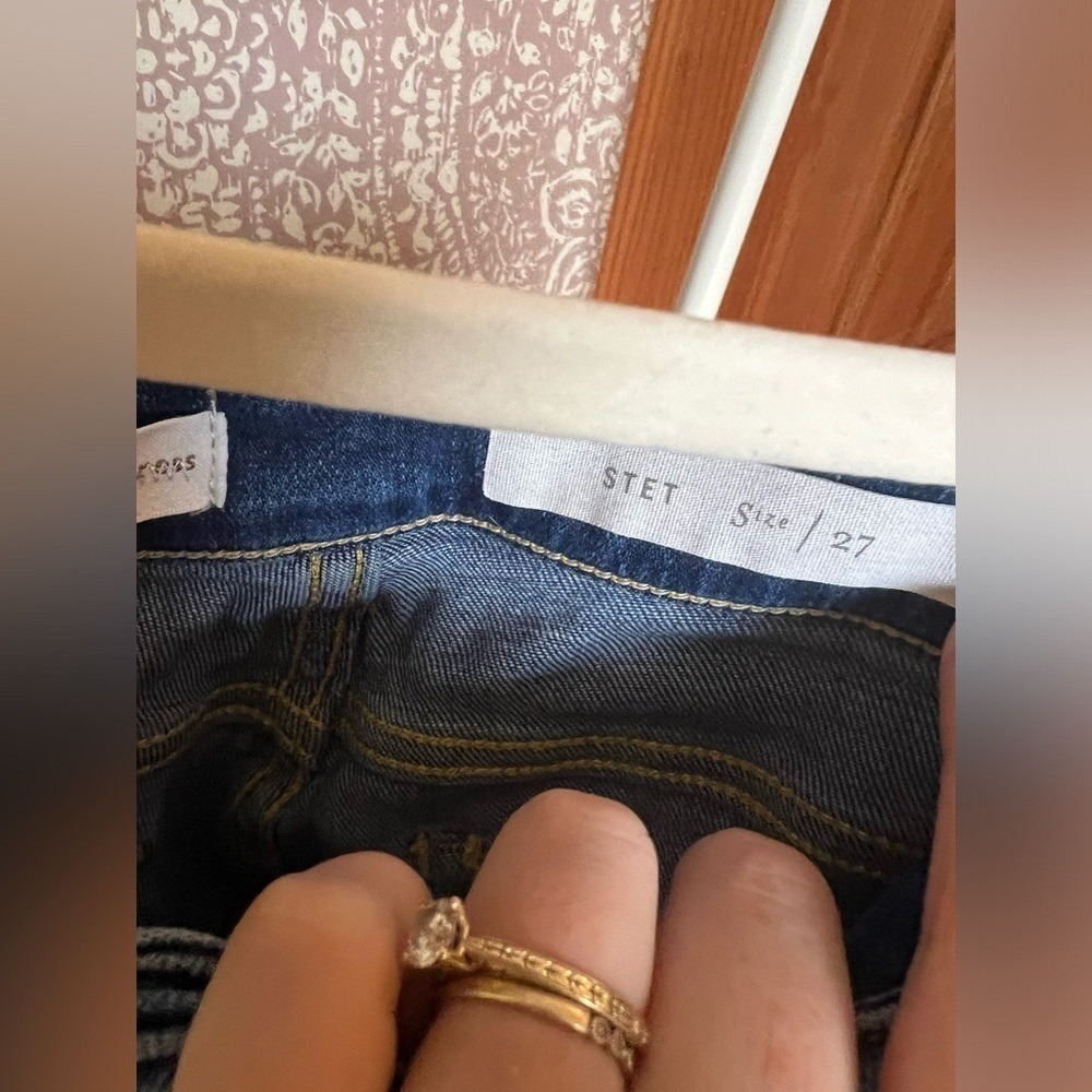 Anthropologie Pilcro Stet Skinny Ankle Medium Wash Mid Rise‎ Distressed Denim - Picture 9 of 10